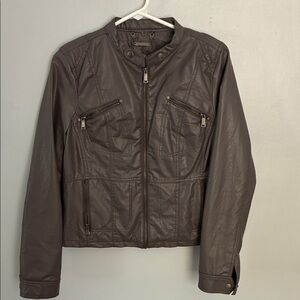 Women’s Grey Faux Leather Jacket
